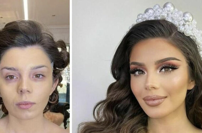  El maquillador mostró cómo transforma a las novias con maquillaje y peinados.