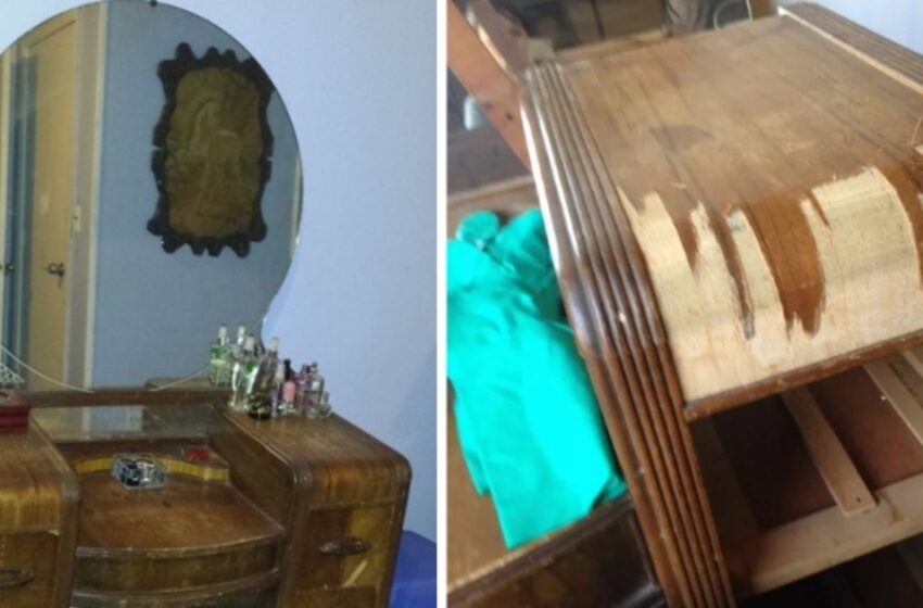 “Renovación de Muebles Antiguos”: ¡El Maestro Transformó una Mesa Tocador de 1942 en una Pieza de Mueble Súper Hermosa!