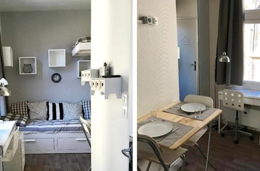 “El apartamento del chico es un poco más grande que un refrigerador: ¡super pequeño, pero acogedor y tiene todo lo que necesita!”
