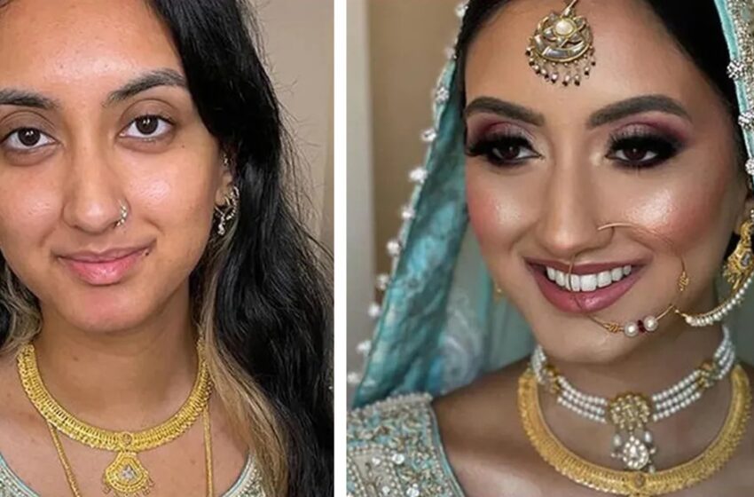  “Demasiado brillante y llamativo”: ¿Cómo lucen las novias paquistaníes antes y después de su maquillaje tradicional de boda?