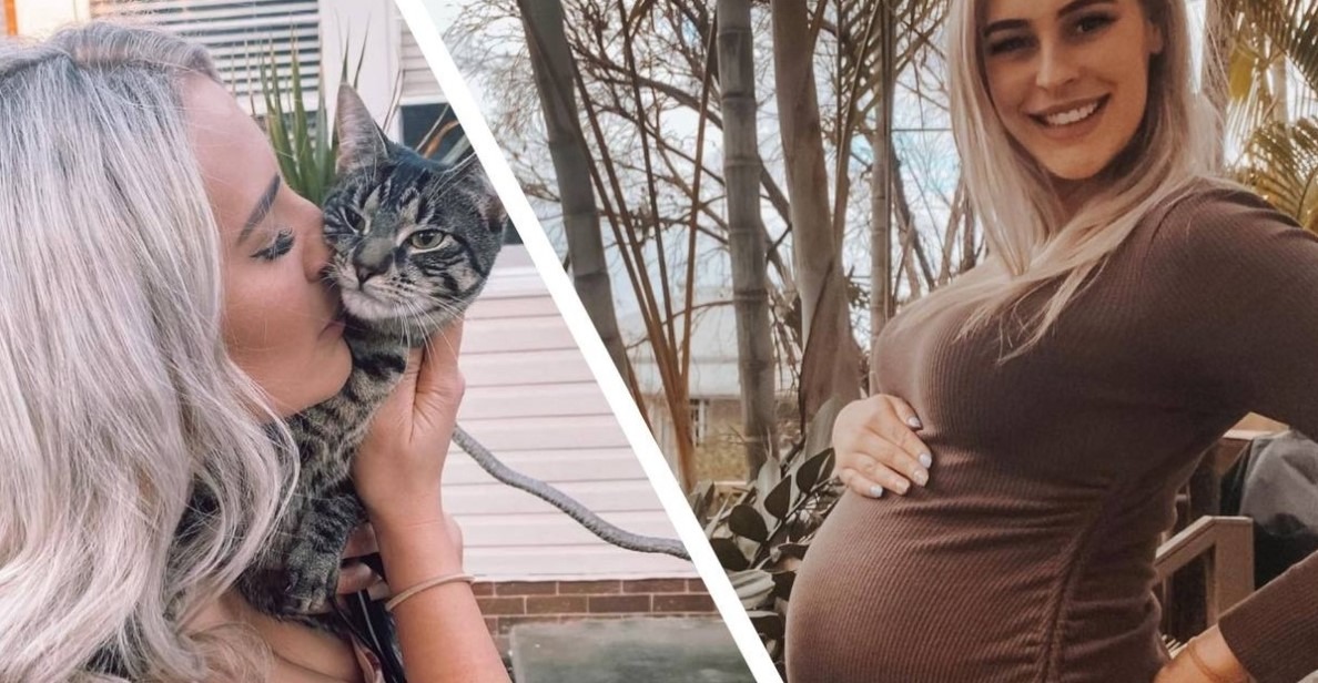 El gato fue el primero en darse cuenta de que su dueña estaba embarazada: Todos se sorprendieron al ver cómo la mascota comenzó a prepararse para la llegada del bebé.