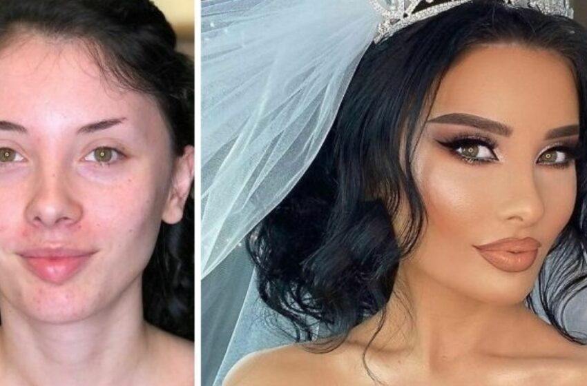 “Deberías casarte con una chica que hayas visto sin maquillaje”: ¡Impresionantes fotos de novias antes y después del maquillaje!