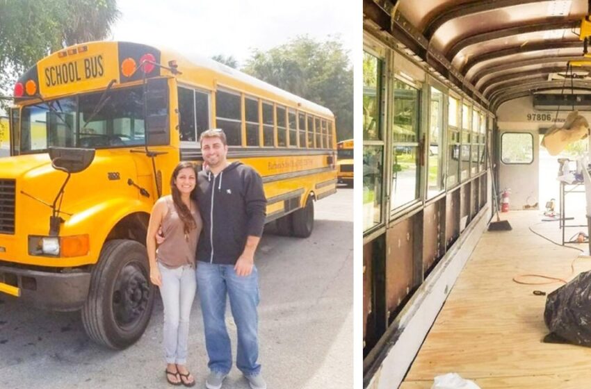 “De un viejo cacharro a un hogar acogedor”: ¡Una pareja estadounidense convirtió un autobús viejo en una casa sobre ruedas!