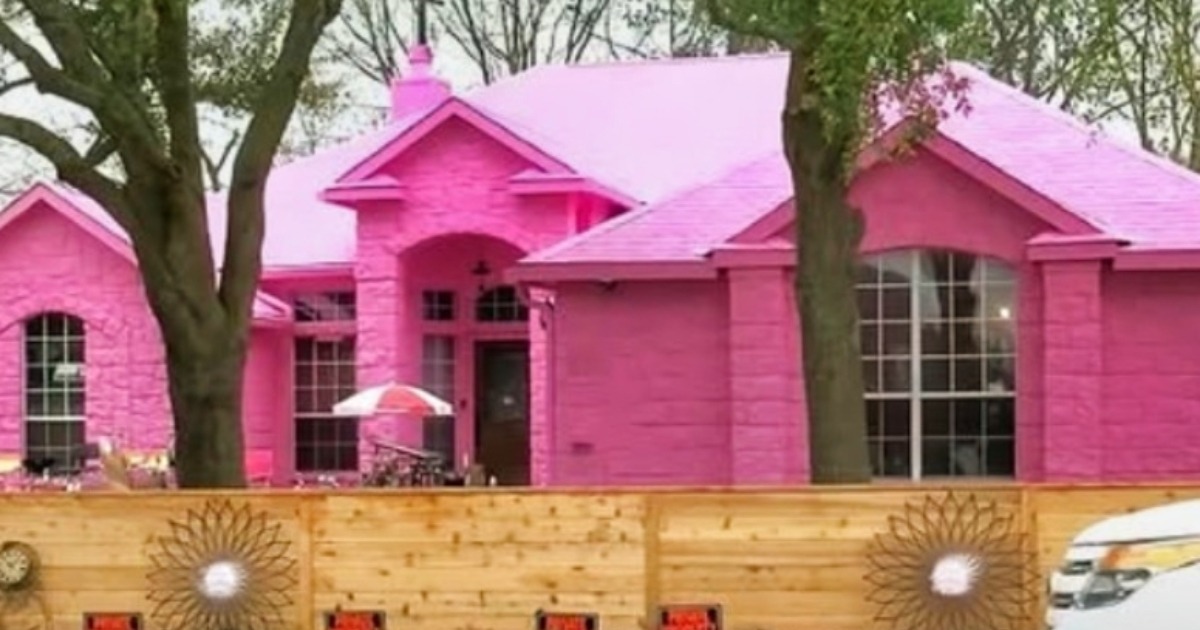 ¡Este hombre pintó toda su casa de color rosa brillante y sus vecinos están furiosos! Descubre la transformación completa.