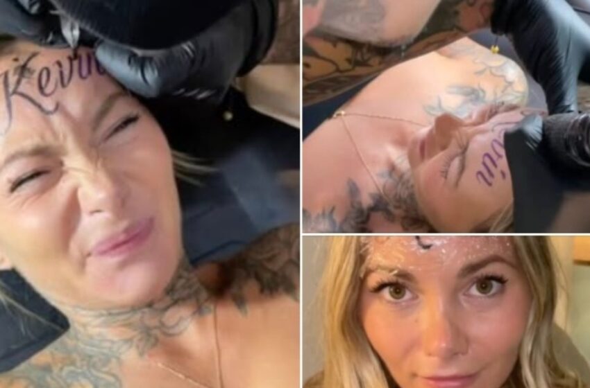 ¡Una mujer desata indignación tras tatuarse el nombre de su novio en la frente! ¿Amor verdadero o arrepentimiento?
