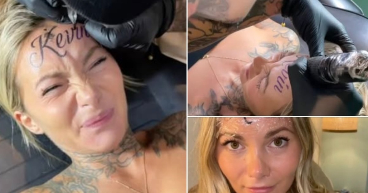 ¡Una mujer desata indignación tras tatuarse el nombre de su novio en la frente! ¿Amor verdadero o arrepentimiento?