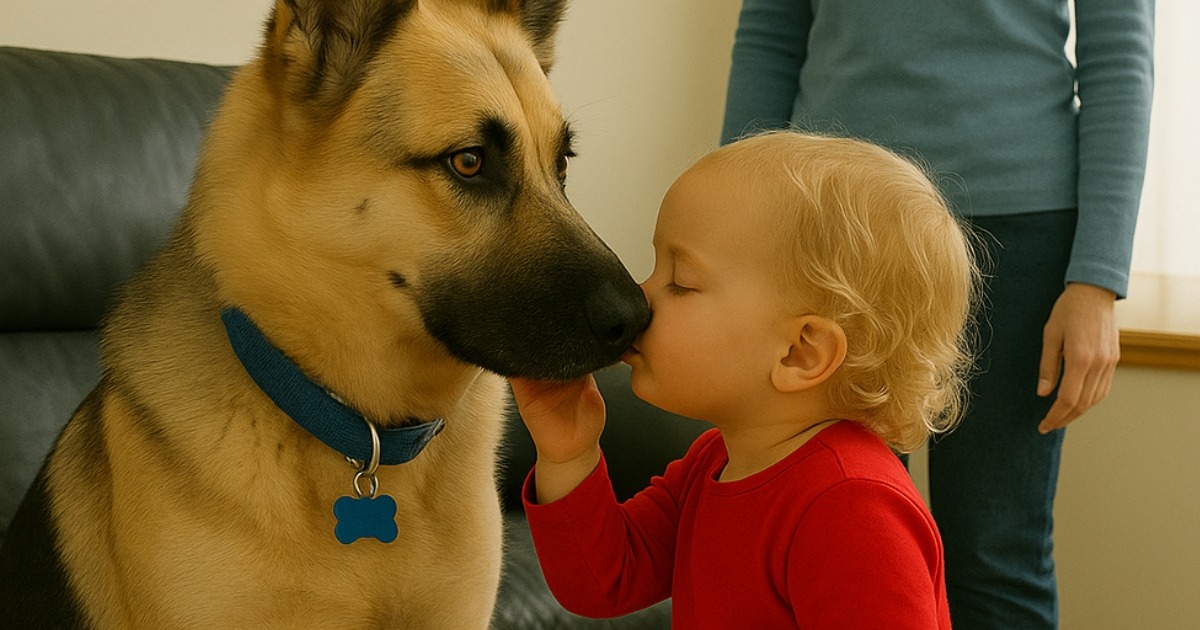 La niña besó al perro que se había convertido en su amigo más cercano. Lo que el perro hizo en respuesta hizo que el corazón de la madre se detuviera por un instante.