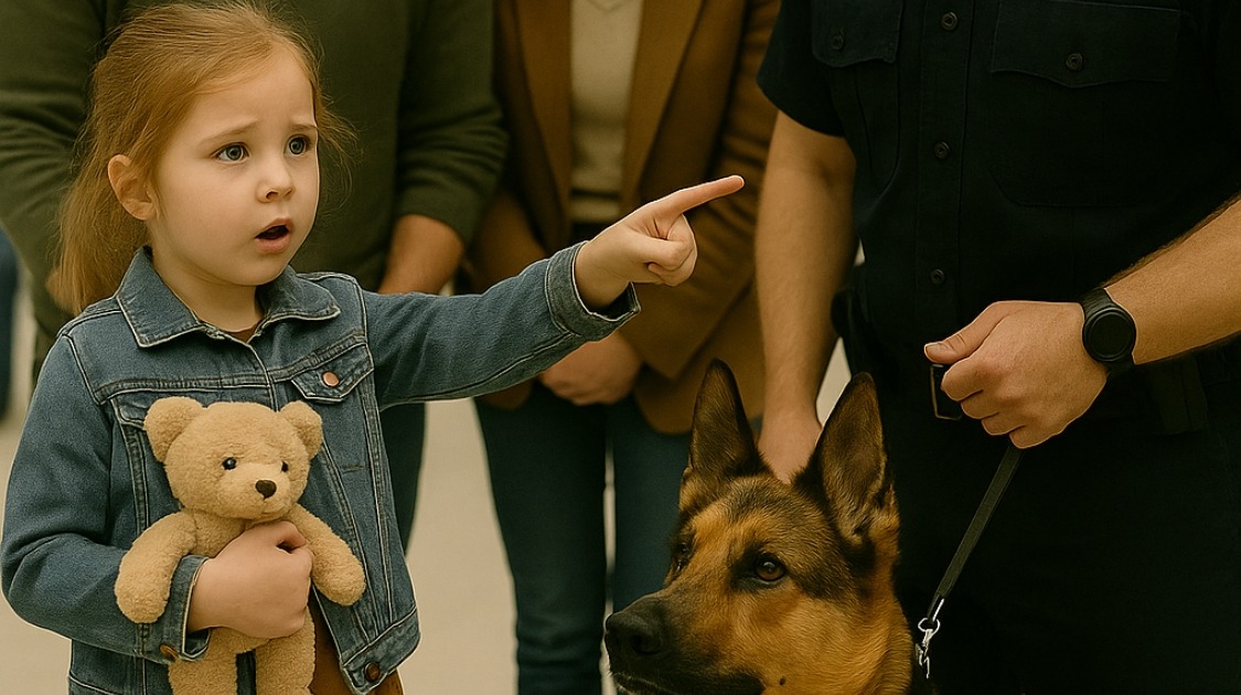 Un perro policial comenzó a ladrar furiosamente a una niña pequeña y a sus padres en el aeropuerto. Al minuto, el oficial comprendió: el perro les había salvado la vida a todos.