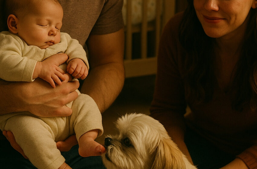 El perro quería ver al recién nacido, y el padre se lo permitió. Pronto, hizo algo que nadie esperaba, salvando a toda la familia.