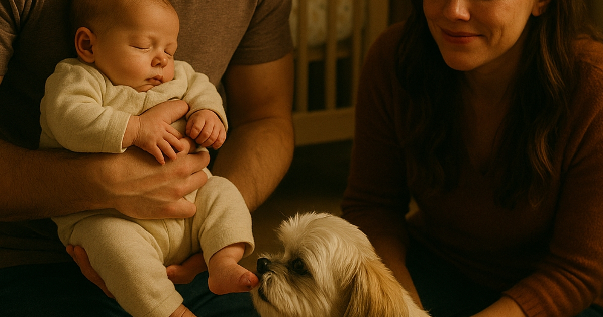El perro quería ver al recién nacido, y el padre se lo permitió. Pronto, hizo algo que nadie esperaba, salvando a toda la familia.