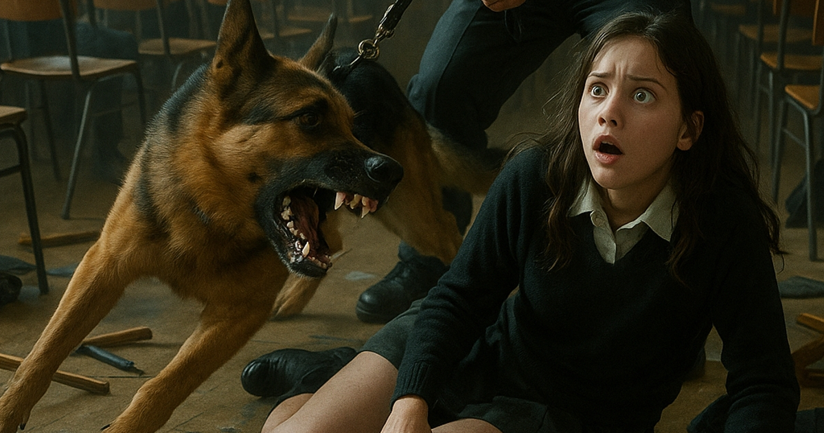 Un perro policía atacó repentinamente a una colegiala de 16 años y ladró con fuerza. Nadie podría imaginar lo que sucedería después