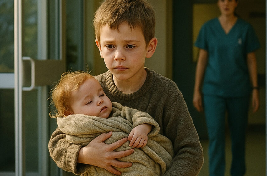 Un niño de siete años, cubierto de moretones, entró en urgencias con su hermanita en brazos – y lo que dijo después rompió todos los corazones…