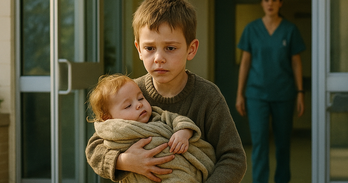 Un niño de siete años, cubierto de moretones, entró en urgencias con su hermanita en brazos – y lo que dijo después rompió todos los corazones…