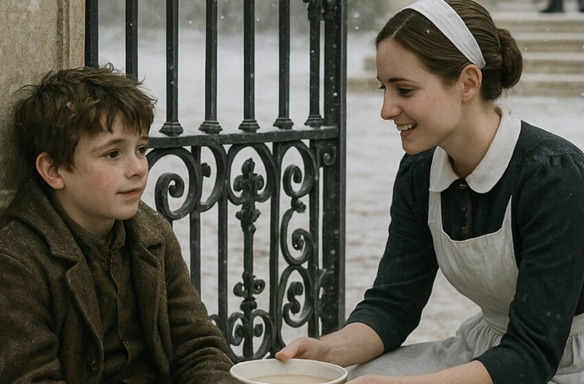 Una sirvienta encontró a un niño hambriento en la puerta de la mansión… La reacción de la dueña multimillonaria dejó a todos sin palabras