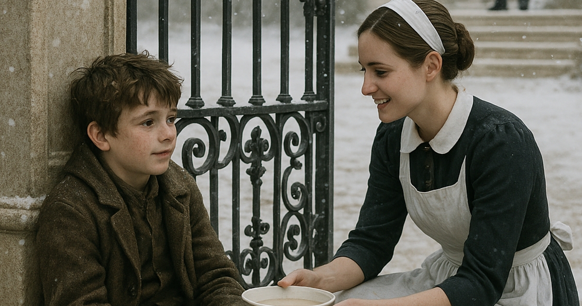 Una sirvienta encontró a un niño hambriento en la puerta de la mansión… La reacción de la dueña multimillonaria dejó a todos sin palabras