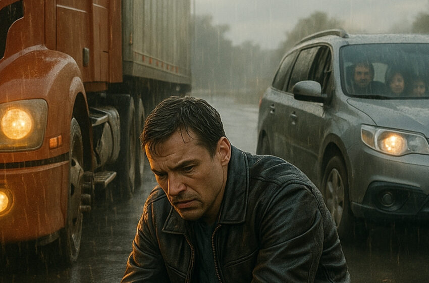 Yo era un camionero cansado, atrapado en una tormenta, cuando vi a una familia varada al borde de la carretera. Me detuve para ayudarlos, y entonces el cabeza de familia hizo lo impensable