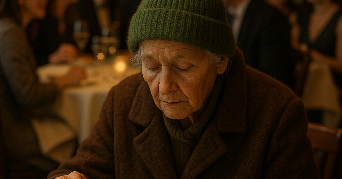 Una abuela con ropa vieja entró en un restaurante caro y pidió la sopa más barata: todos los comensales se rieron hasta que algo sucedió