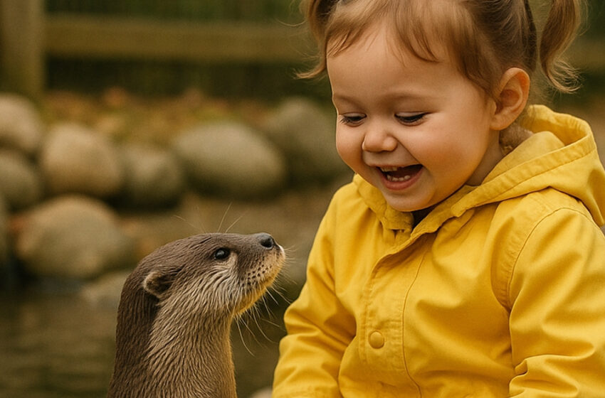 En el zoológico, una niña jugaba con una nutria y reía de alegría: todos se conmovieron con esta escena tan tierna hasta que un empleado del zoológico se acercó a los padres y dijo algo que les puso los pelos de punta