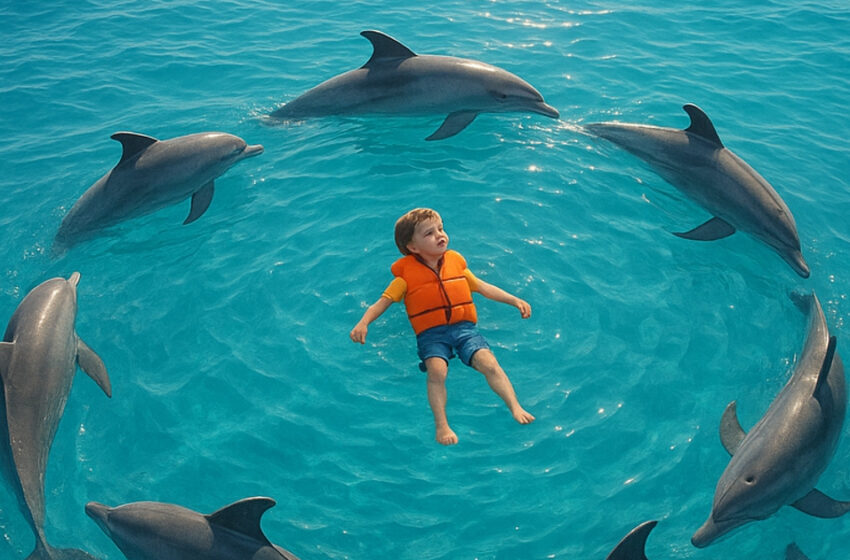 Cuando el niño cayó del bote, todos pensaron que no había esperanza… pero un minuto después, el mar literalmente cobró vida a su alrededor