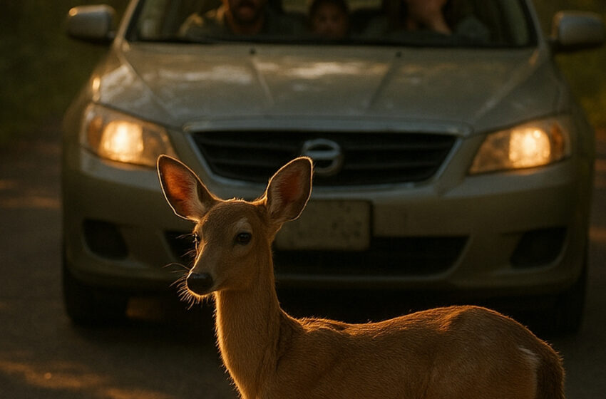 Un ciervo salió a la carretera bajo el cálido sol y, con una sola mirada, salvó a quienes ni siquiera comprendían el porqué. Una historia que conmueve hasta al alma más endurecida
