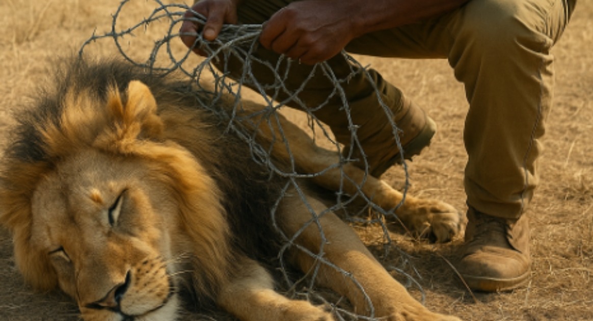 Un guardabosques rescató a un león herido de una trampa cuando ya no tenía esperanza alguna. Pero lo que ocurrió después conmocionó a todos.