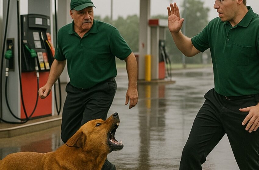  Un perro de pelaje rojo apareció en una gasolinera, ladrando con fuerza al personal: ¡algo aterrador sucedió, revelando la razón de su extraño comportamiento!
