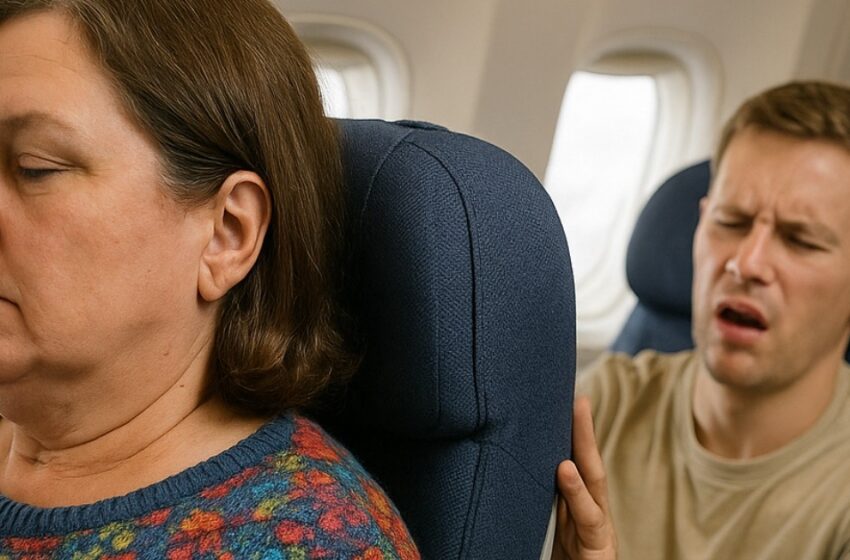  En el avión, una pasajera echó el respaldo hacia atrás y me aplastó las piernas; decidí enseñarle una lección de educación.