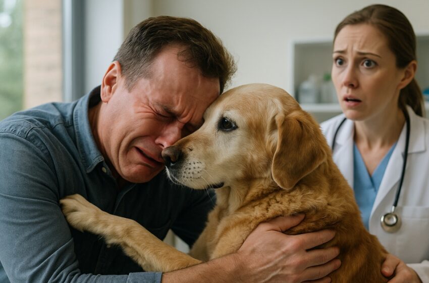  Pidió unos minutos para despedirse de su perro moribundo — y entonces el veterinario vio algo inusual.