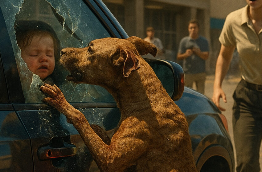  Un perro callejero rompió la ventana de un coche para salvar a un niño. Pero lo que encontraron poco después hizo que todos se estremecieran.