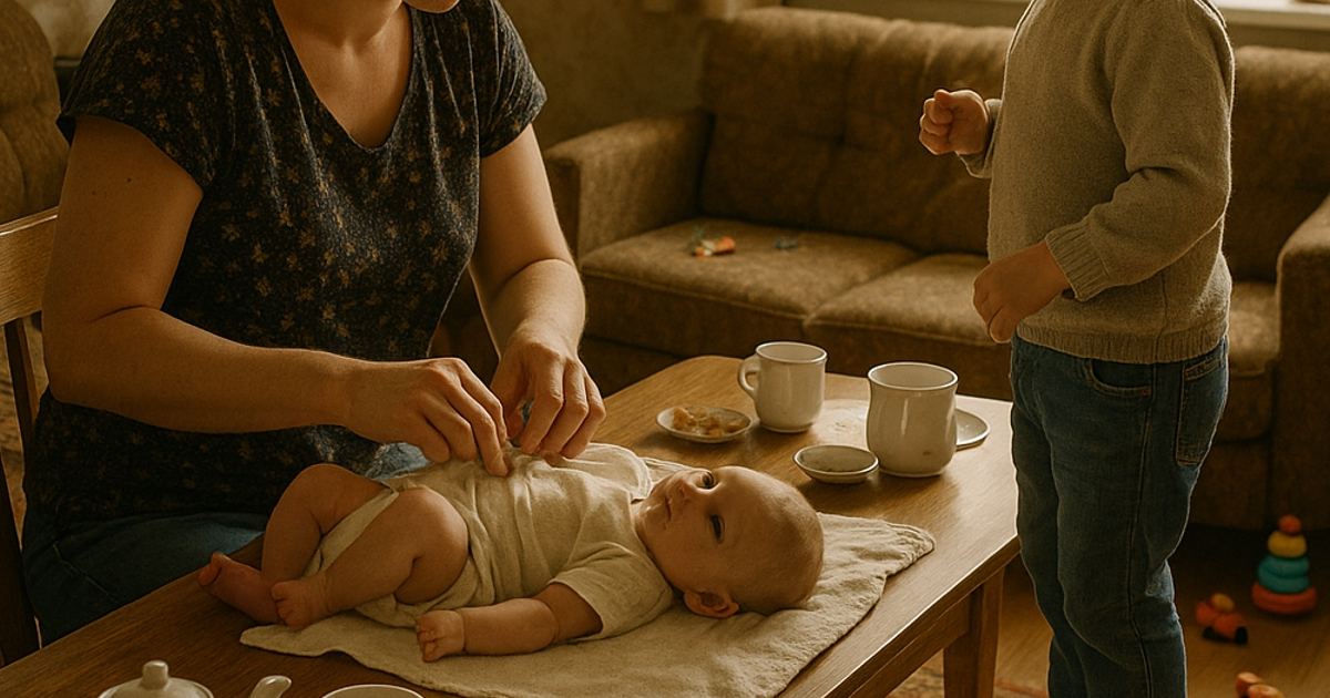 Mi hija de seis años estaba ayudando a cambiarle el pañal a su prima. Pero luego preguntó: —Mamá, ¿y esto qué es? Al ver lo que señalaba, mis manos se helaron.