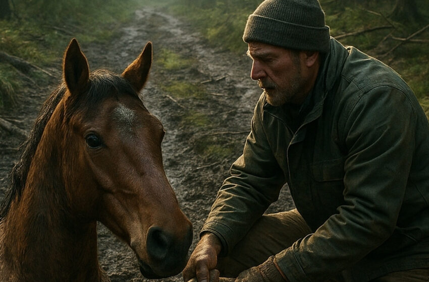  Un hombre rescató a una yegua salvaje atrapada y llorando. La forma en que ella le dio las gracias… es imposible de olvidar.