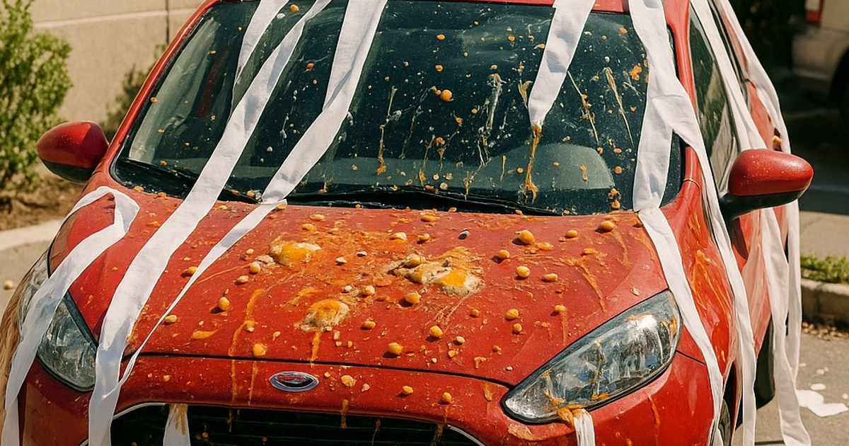 Mi vecino me tiró huevos al coche porque le tapé la decoración de Halloween. Le di un “regalo” que jamás olvidará