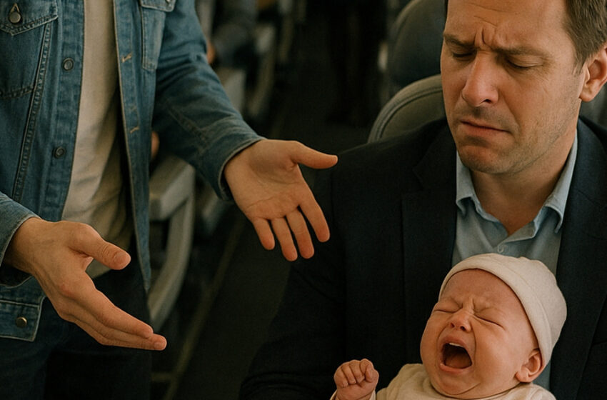  El bebé de un multimillonario lloraba sin parar en el avión, hasta que un chico pobre hizo lo impensable